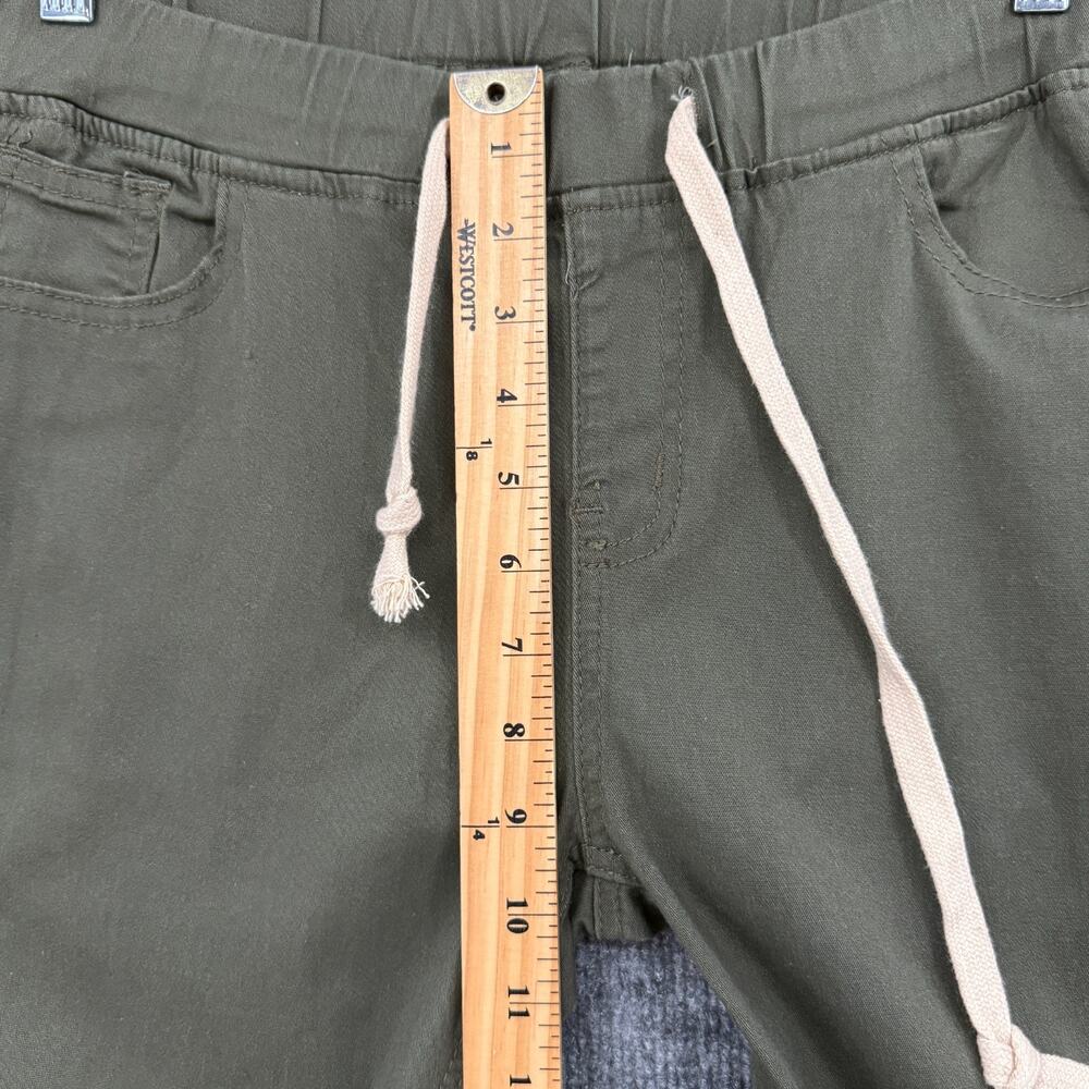 American Bazi Womens Pull On Skinny Pants Size XL Olive Green Distressed Militar - Picture 8 of 12